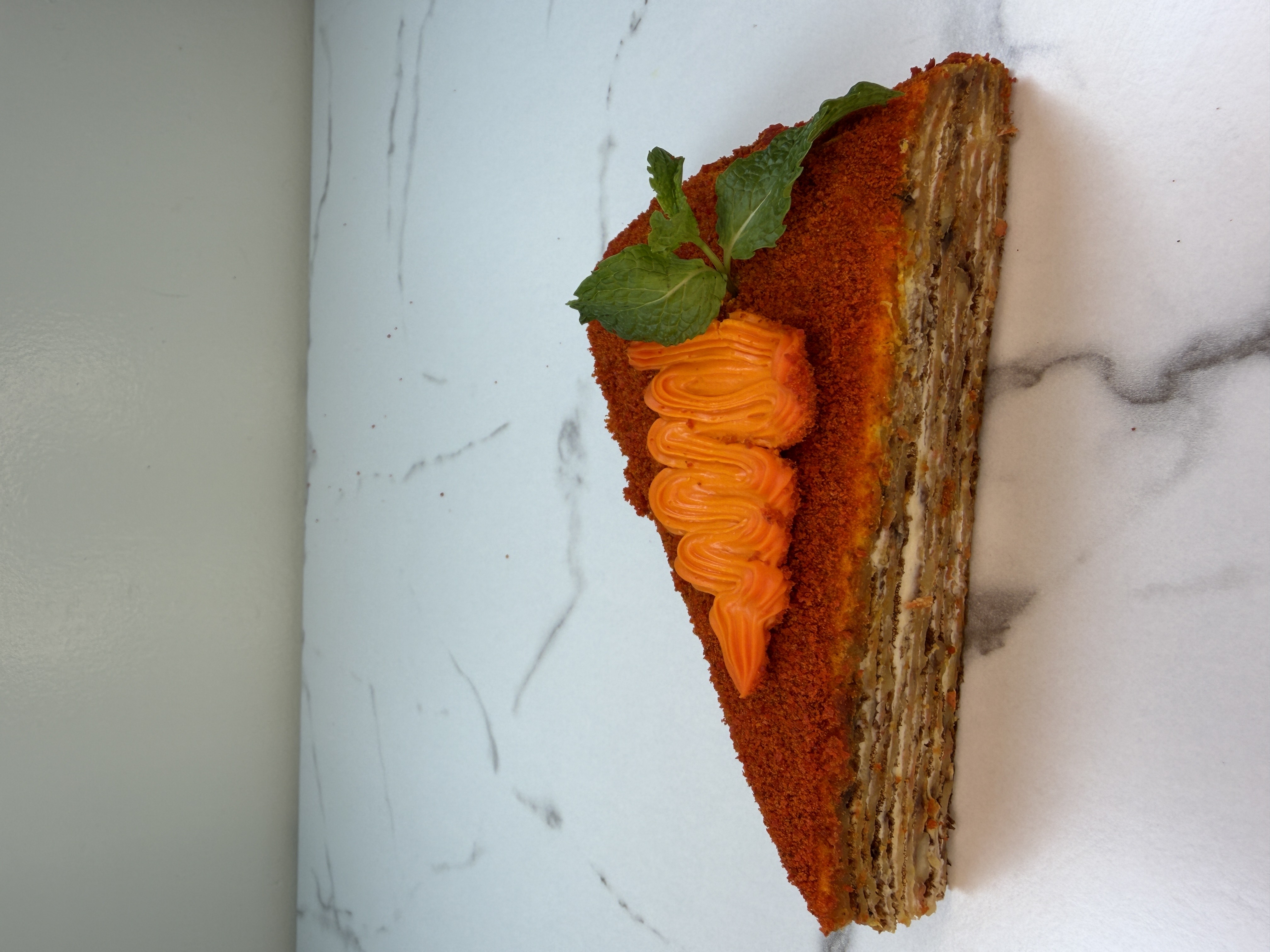 Traditional Russian honey cake with multiple layers.